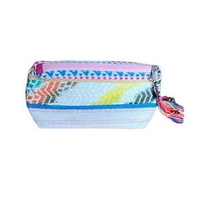 NWOT America & Beyond Daphne Make Up Bag Blue Pink